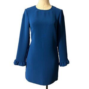 Anthropologie Angela George Alice & Trixie Dress Blue S Small Long Sleeve Sheath